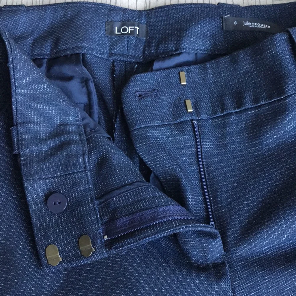 Ann Taylor Blue Trousers with Button Details SZ8 - Picture 6 of 13
